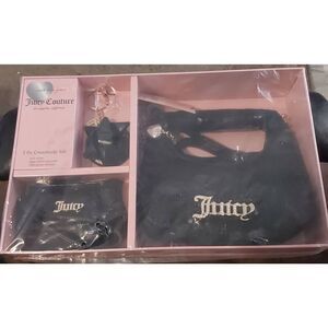 NWT~JUICY COUTURE Boxed 3 Pc. Black Sequin Crossbody Bag Set~$99 Retail Value